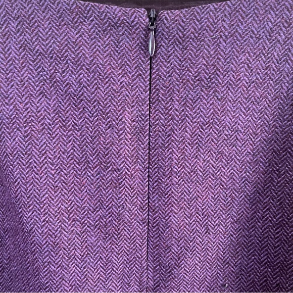 Purple herringbone trumpet pencil skirt in cashmere/wool blend - size 38 - Picture 3 of 5